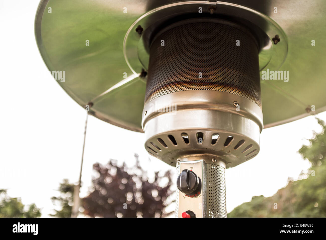 Close up of a heat lamp. Stock Photo