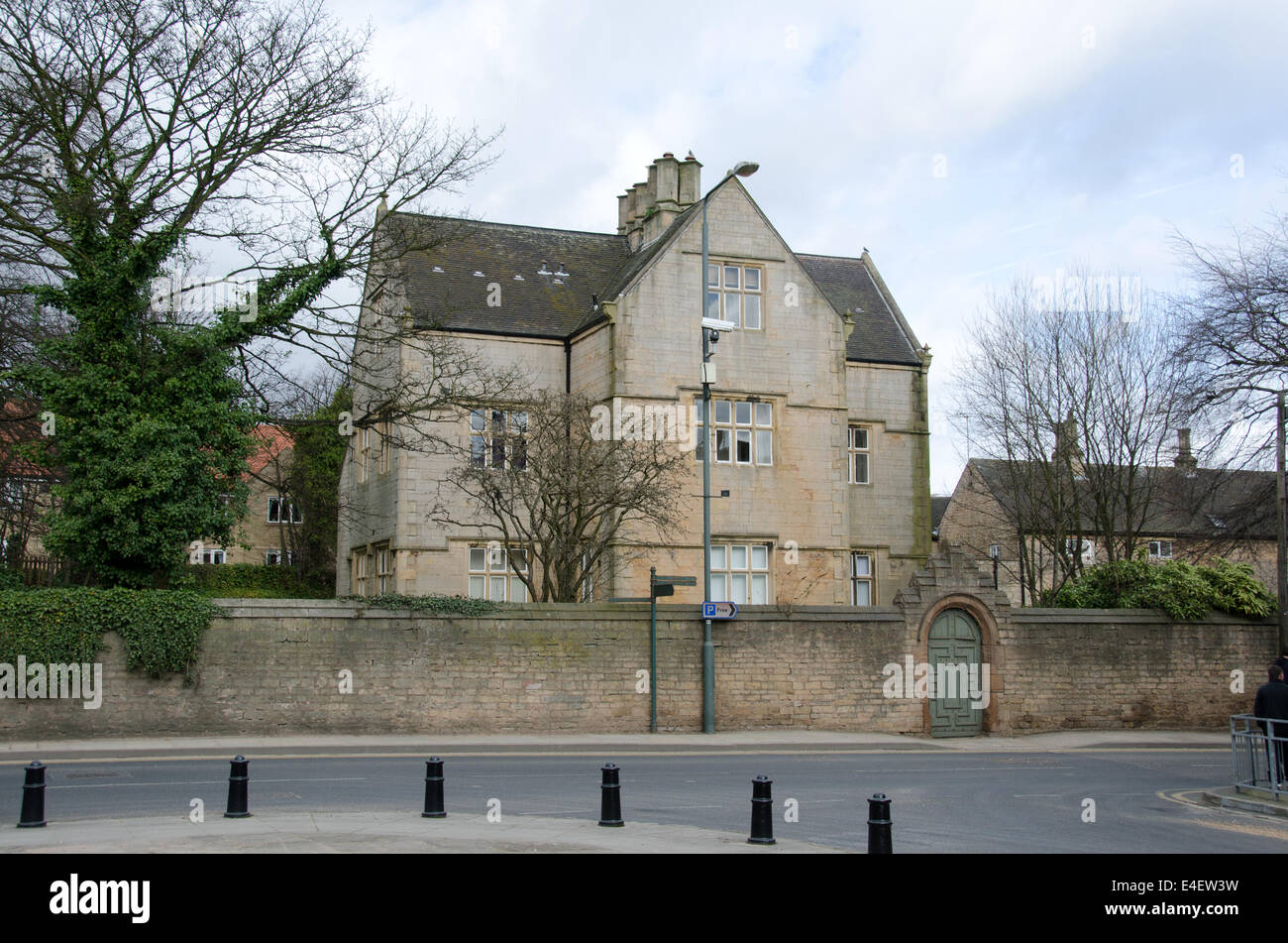 Clerkson's Hall, Grade II 1631 traditional coursed squared rubble and dressed stone building. Stock Photo