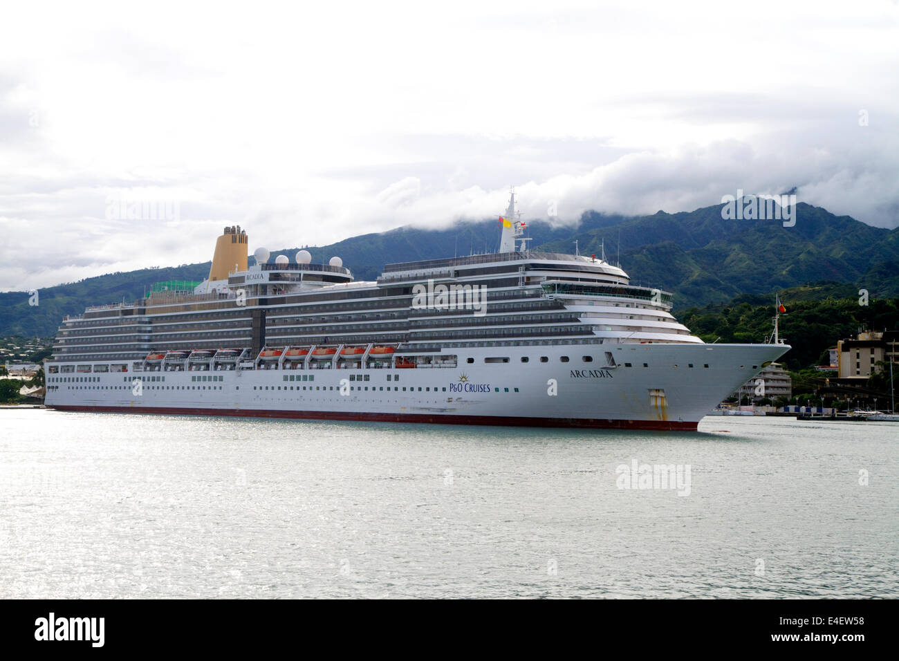 Arcadia cruise ship docked at Papeete, Tahiti, French Polynesia. Stock Photo