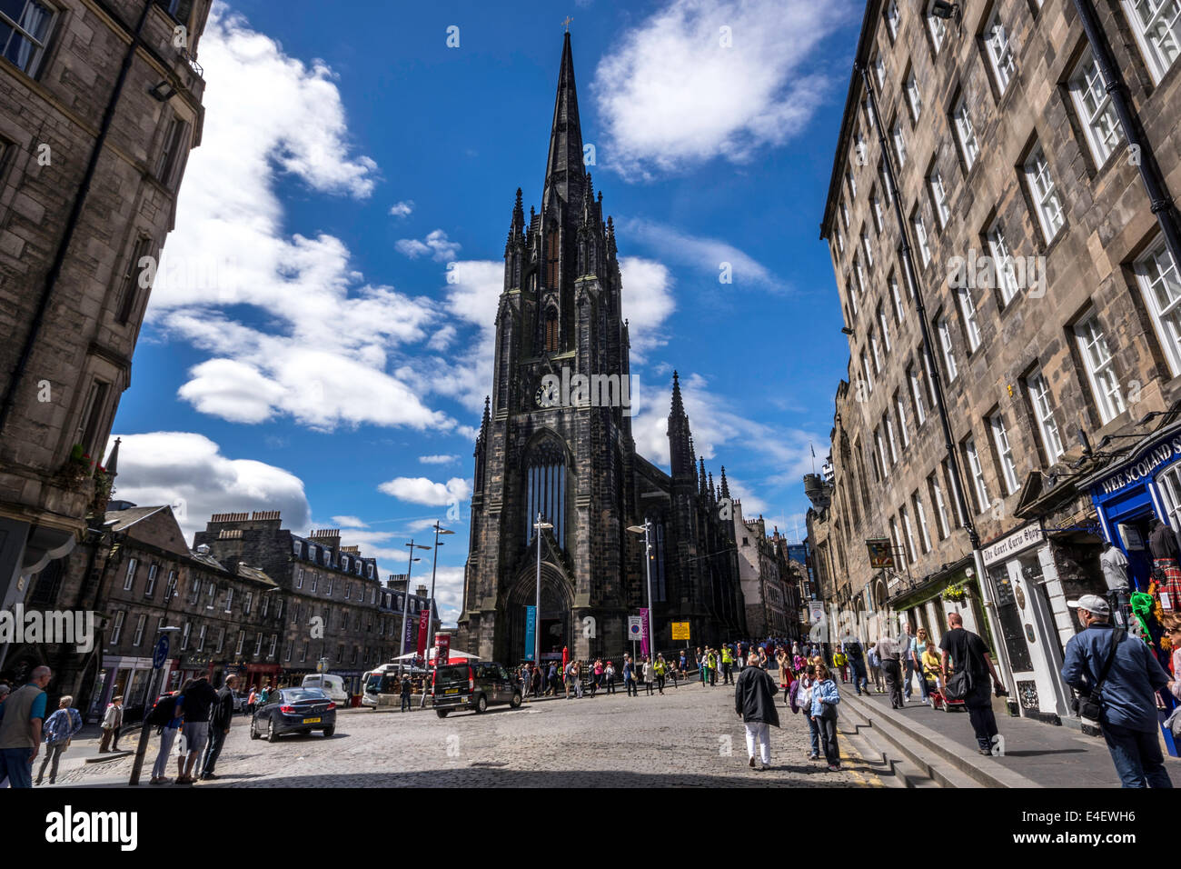 The Hub Edinburgh taken from the top of the Royal Mile Edinburgh Stock