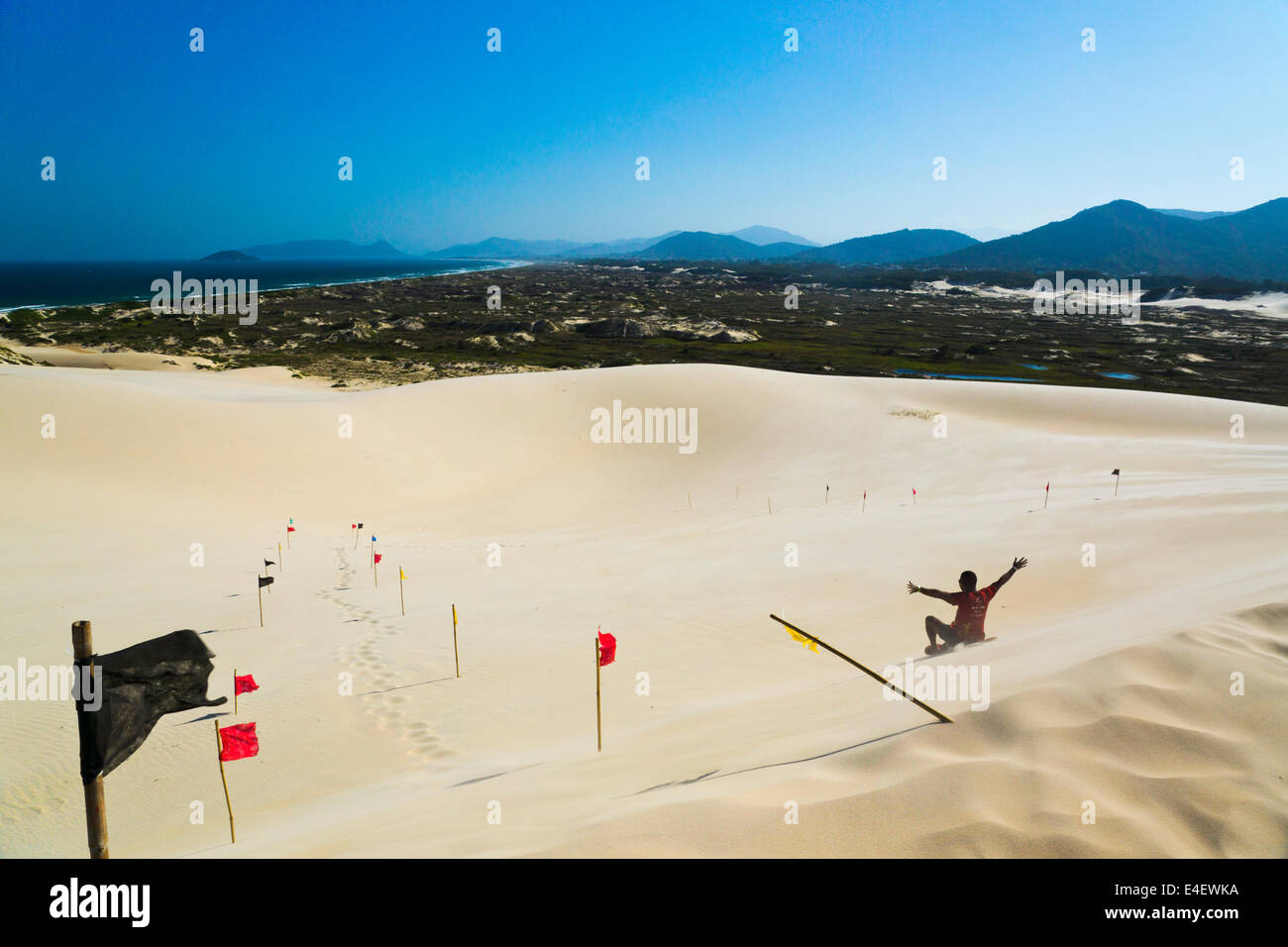 Dunes of Joaquina Beach, Santa Catarina, Brazil Stock Photo