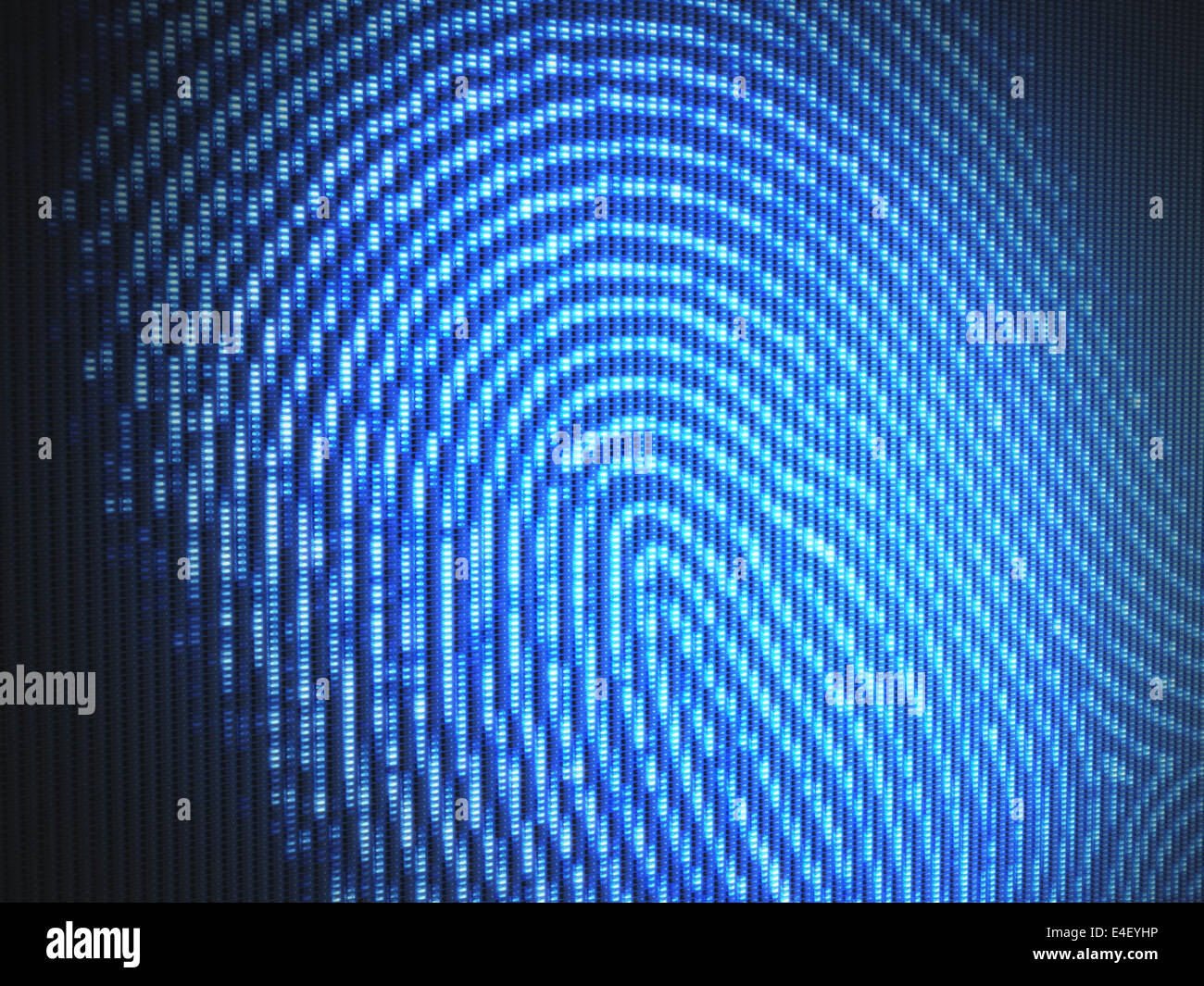 Fingerprint on a led screen. Concept of technology. Stock Photo