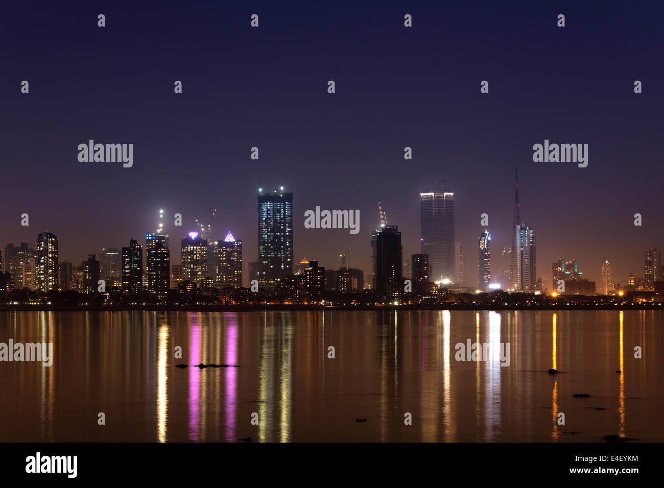 Mumbai skyline at night. Stock Photo