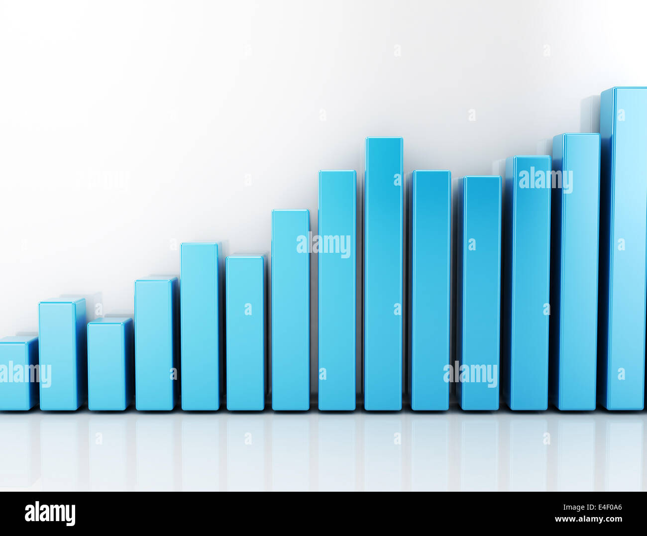 Blue metallic business graph Stock Photo