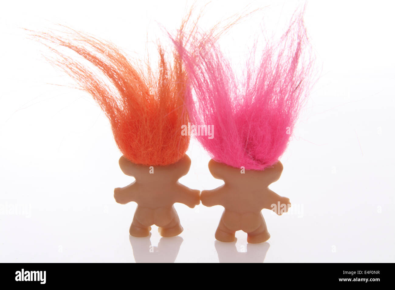 Two Toy Troll Dolls Stock Photo