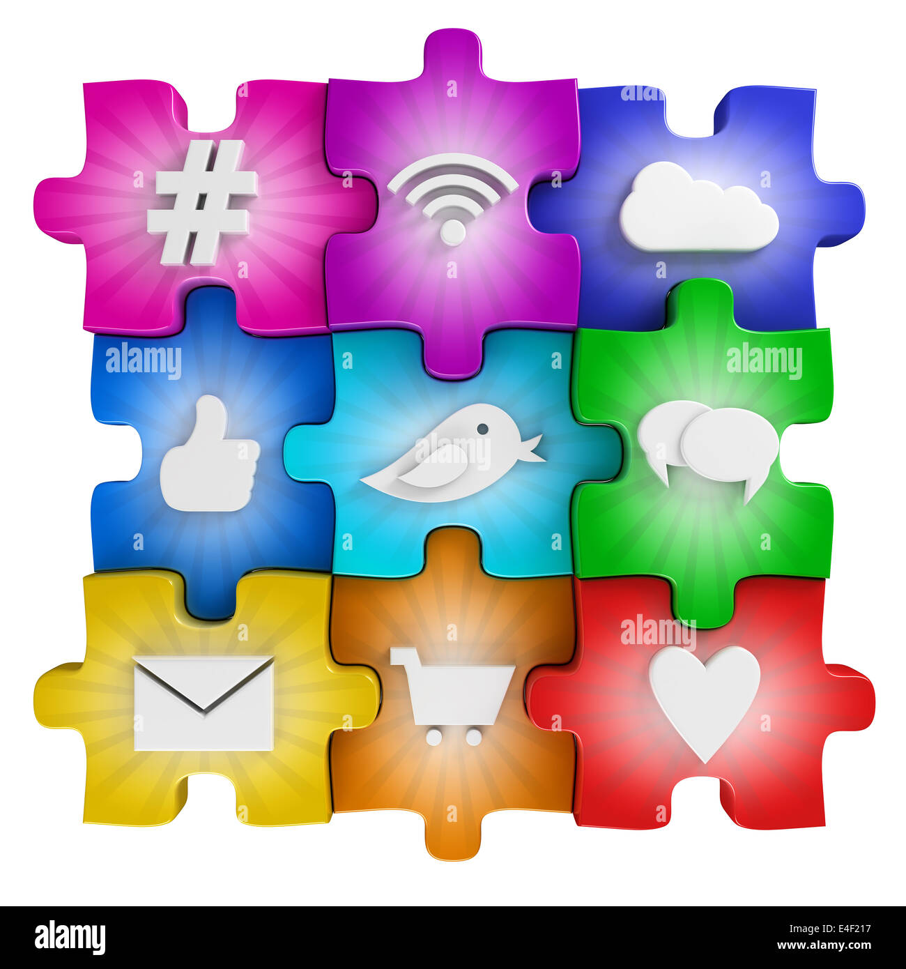 Social media puzzle Stock Photo