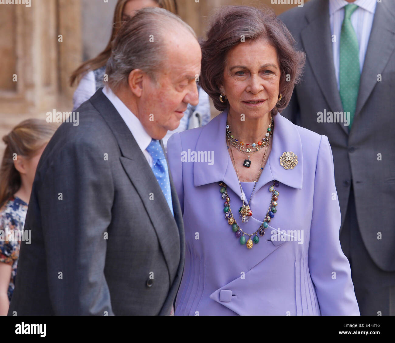 Spain Royal family seen after attending an easter mas in the island of Majorca Stock Photo