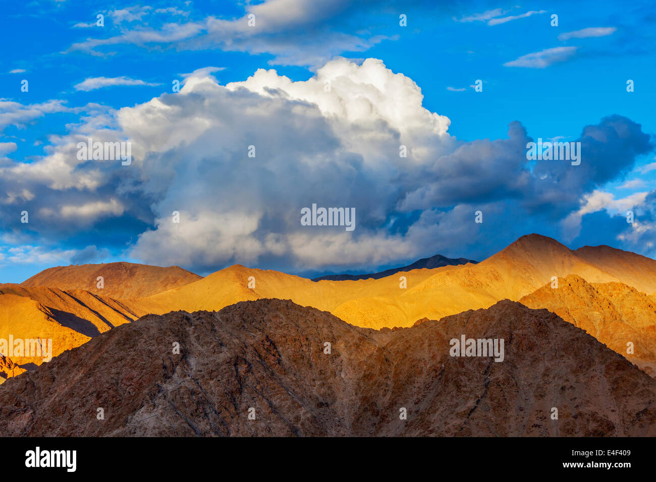 Himalayas mountains on sunset. Ladakh, Jammu and Kashmir, India Stock Photo