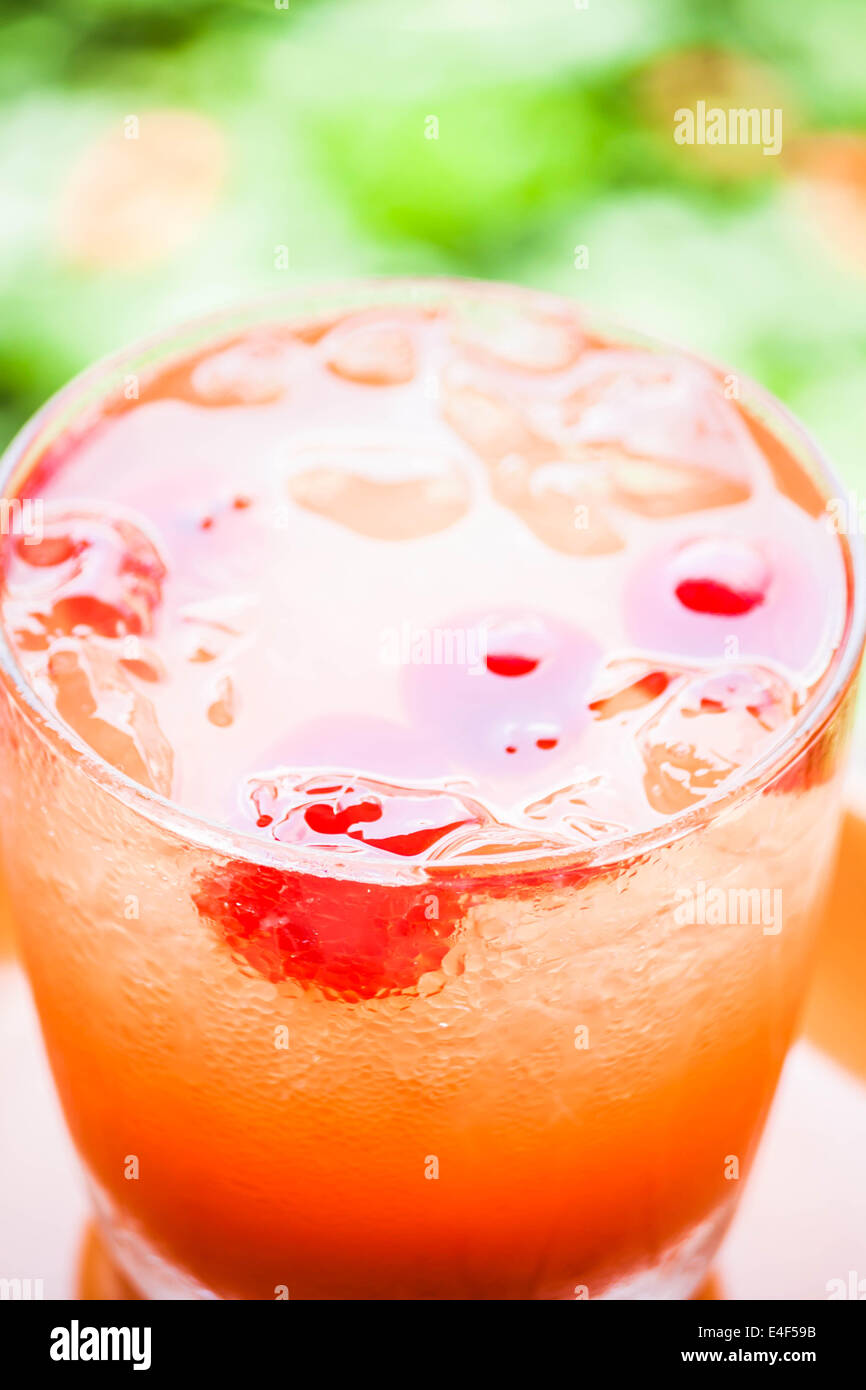 Light drink with iced mix fruits juice soda Stock Photo Alamy
