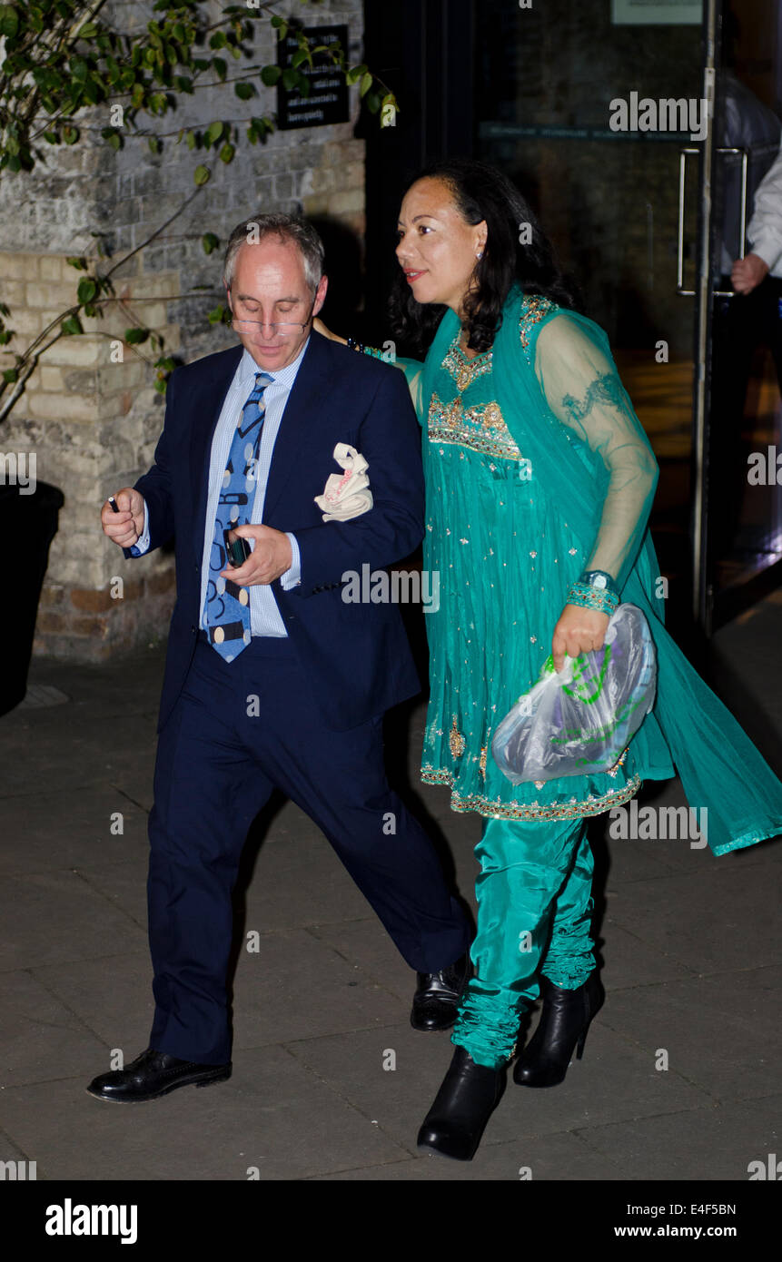 London, UK. 9th July, 2014.  Oona King Mp leaves Labour Party Gala Dinner Roundhouse Camden Credit:  Prixpics/Alamy Live News Stock Photo