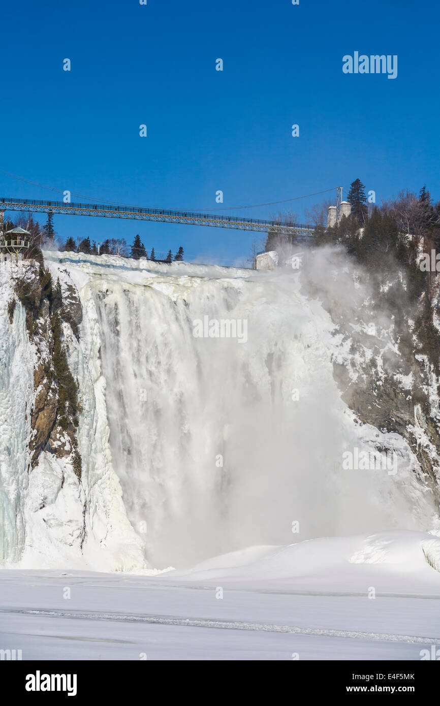 Montmorency Falls in the winter, Montmorency River, Quebec City, Quebec ...