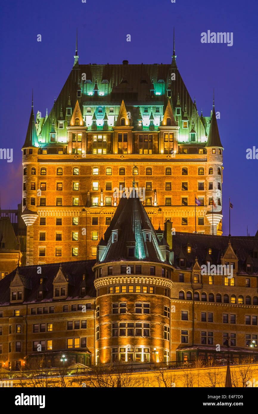 Chateau Frontenac, Quebec City Quebec, Canada. The Chateau is a symbol of the city. Quebec City is the oldest city in N. America Stock Photo