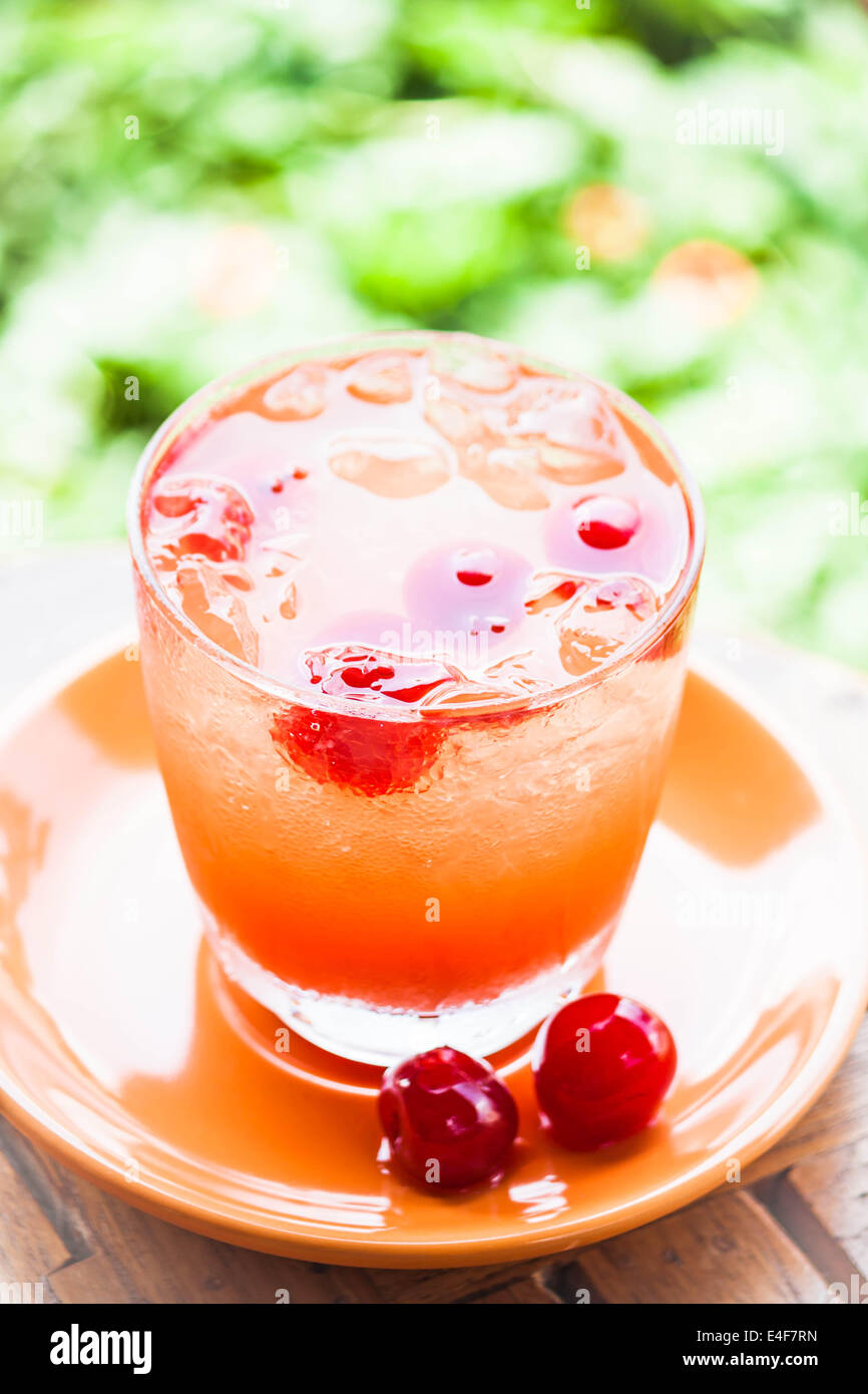 Fresh glass of cold mix fruits juice soda Stock Photo Alamy