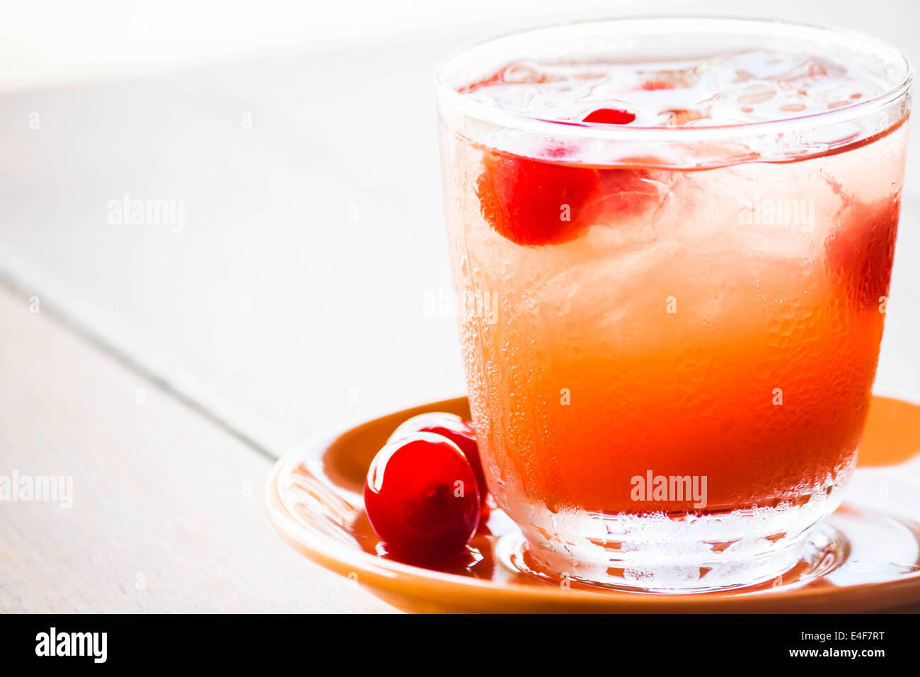 Red cherry decorate iced mix fruits juice soda Stock Photo Alamy