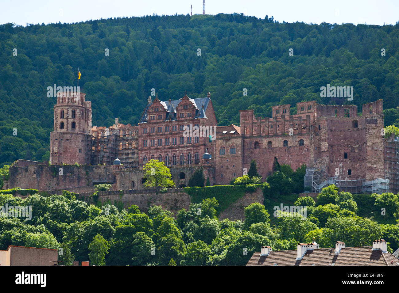 View onto the Castle in Heidelberg, Germany Stock Photo