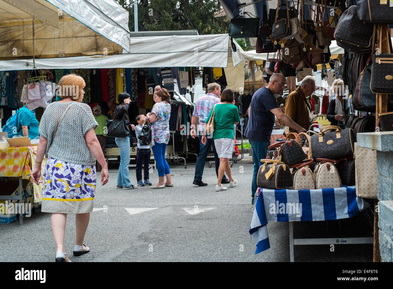 Market Day in Stresa, Lake Maggiore Italy Stock Photo Alamy