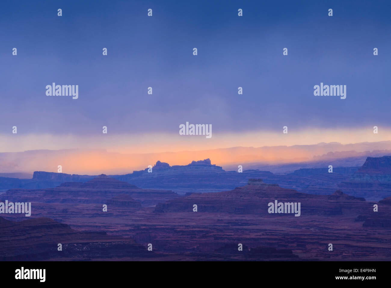 White Rim Overlook at dawn, Islands in the Sky, Canyonlands National Park, Utah, USA Stock Photo