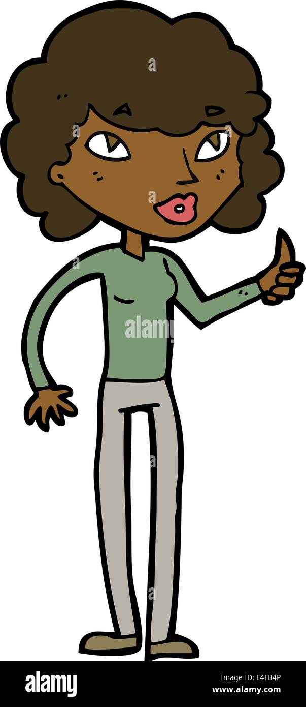 cartoon woman giving thumbs up symbol Stock Vector Image & Art - Alamy
