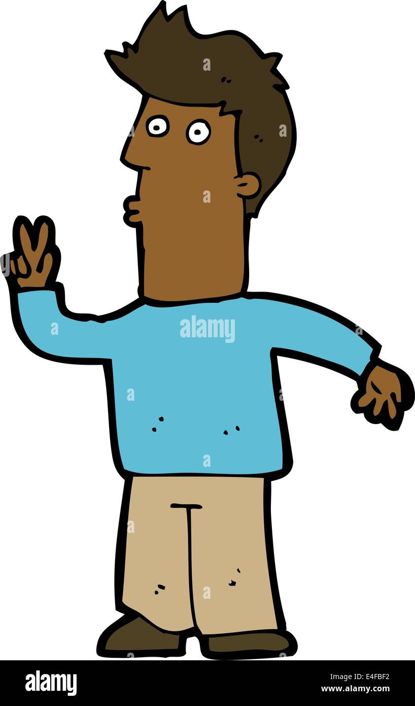 cartoon man signaling with hand Stock Vector Image & Art - Alamy