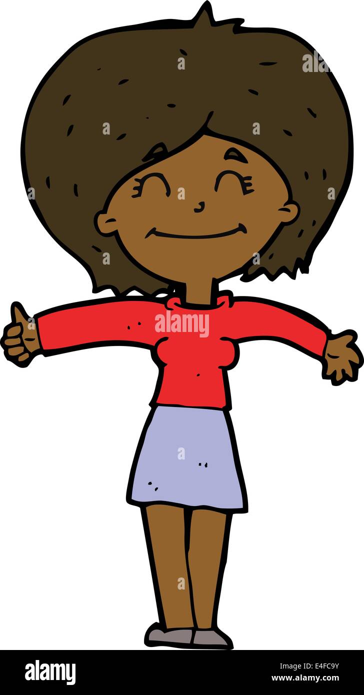 cartoon woman giving thumbs up sign Stock Vector Image & Art - Alamy