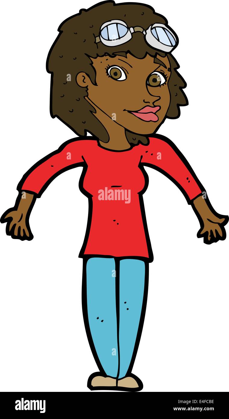 cartoon woman wearing goggles Stock Vector Image & Art Alamy