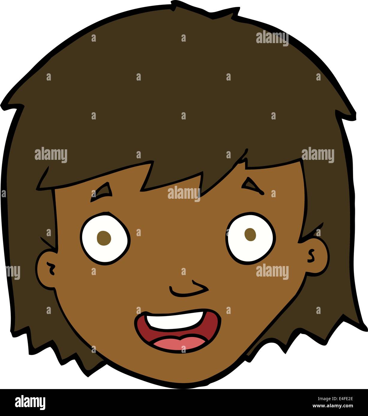 cartoon happy female face Stock Vector Image & Art - Alamy