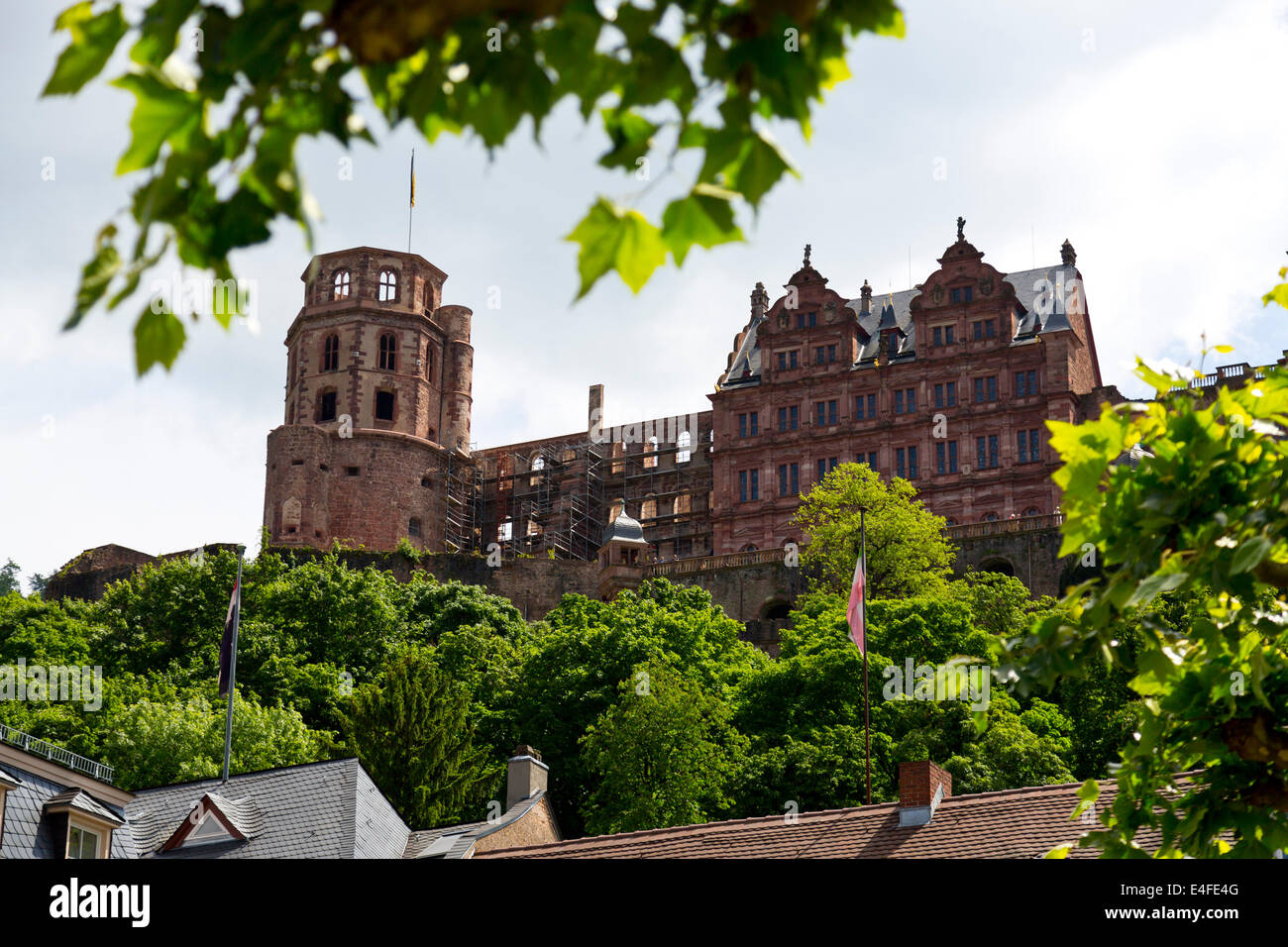 View onto the Castle in Heidelberg, Germany Stock Photo