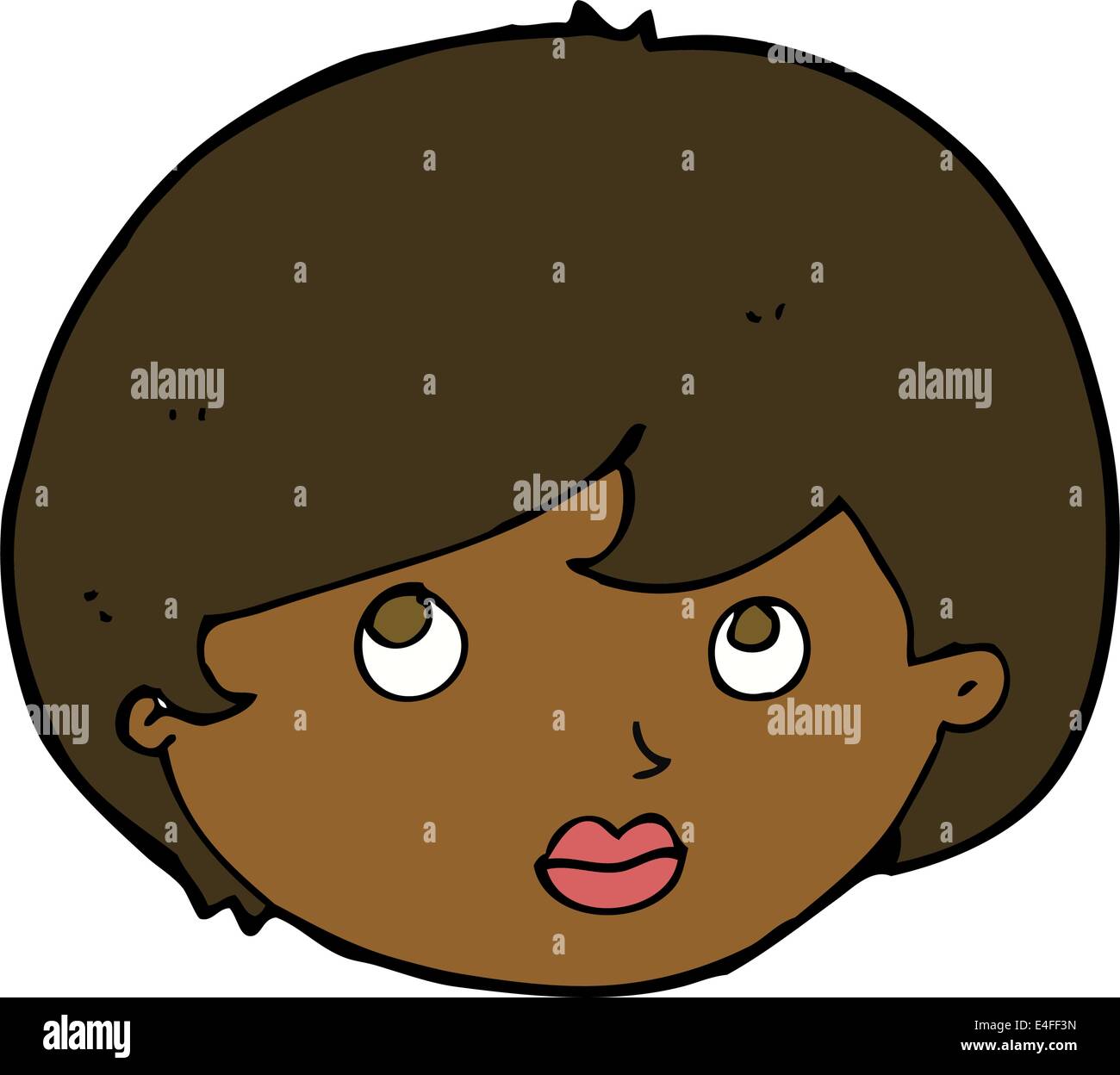 cartoon female face looking upwards Stock Vector Image & Art - Alamy