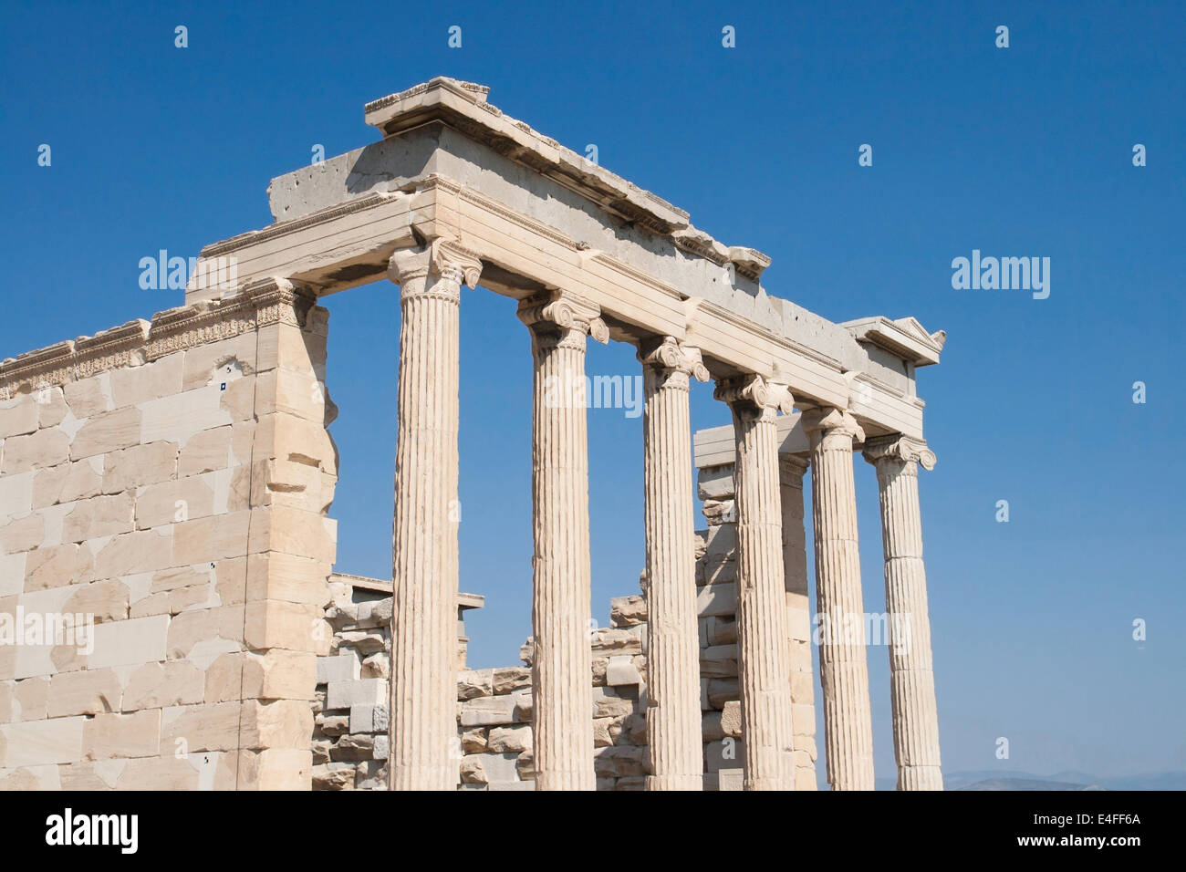 East Porch of Erechteum in the Acropolis, Athens, Greece. Stock Photo
