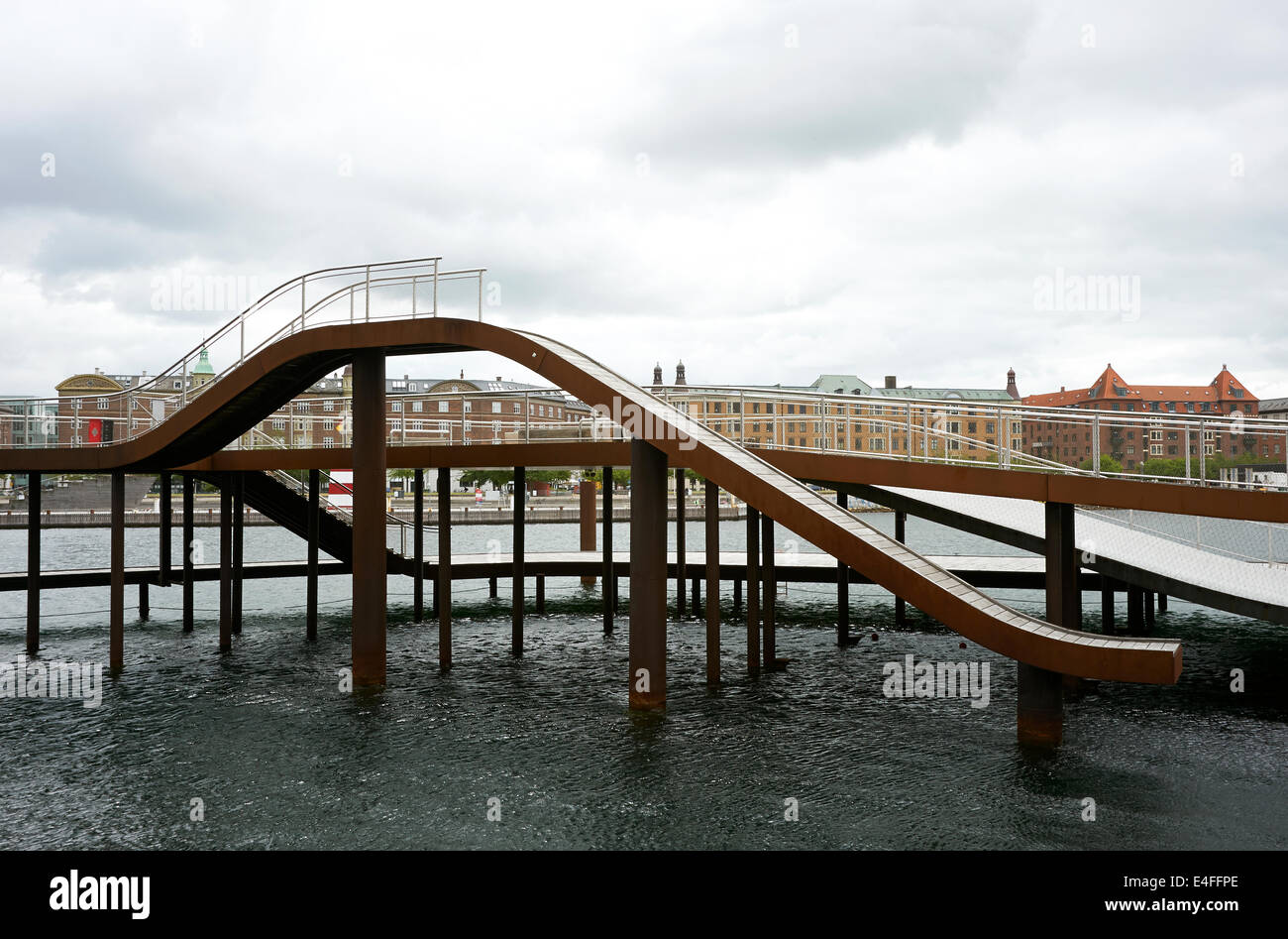 Kalvebod Waves or Kalvebod Bølge in Copenhagen, Denmark designed by JDS Architects and Klar Landscape Designers Stock Photo