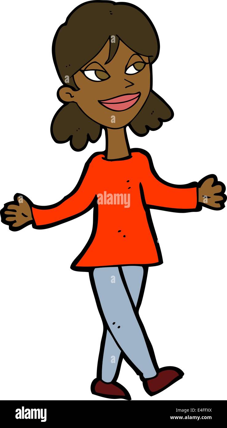 cartoon woman with no worries Stock Vector