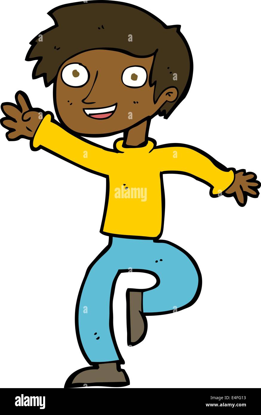cartoon excited boy dancing Stock Vector Image & Art - Alamy