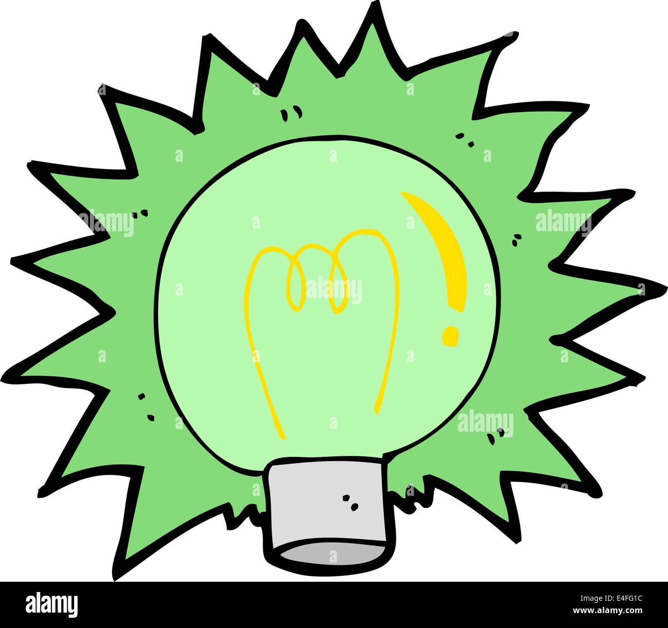 cartoon flashing green light bulb Stock Vector Image & Art - Alamy