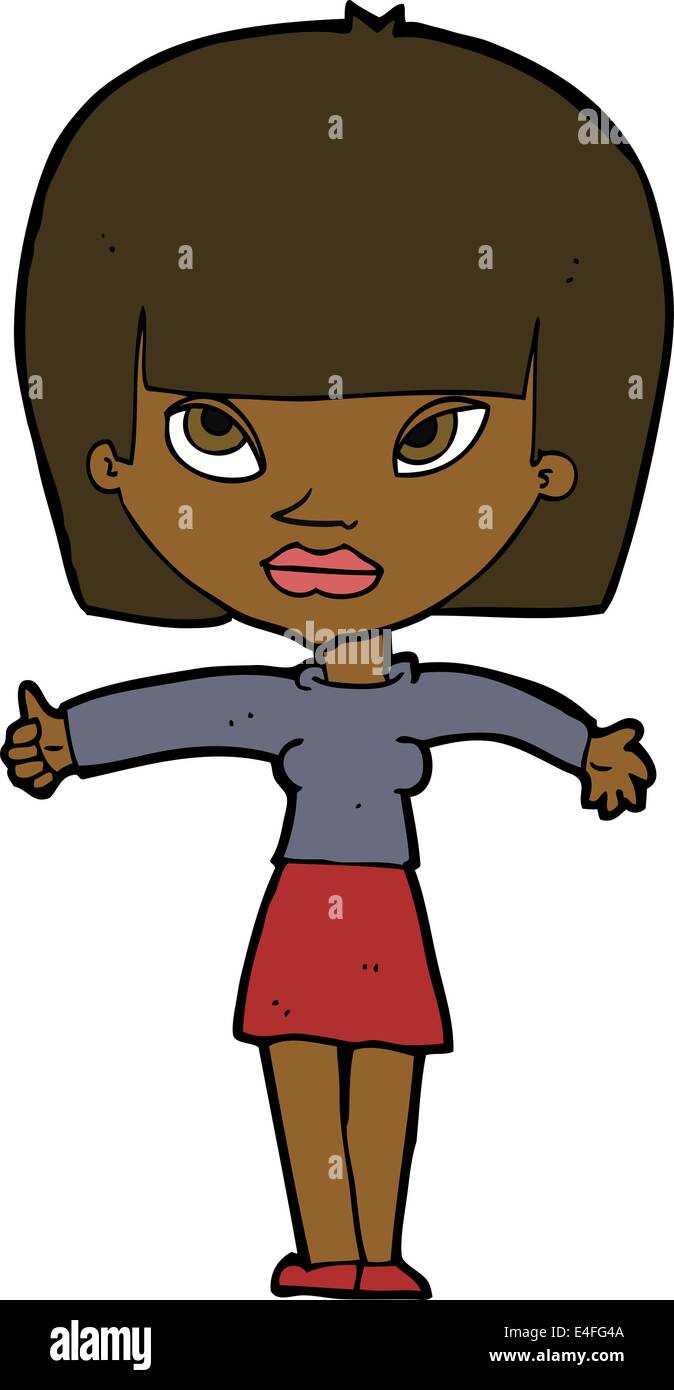 cartoon woman giving thumbs up symbol Stock Vector Image & Art - Alamy