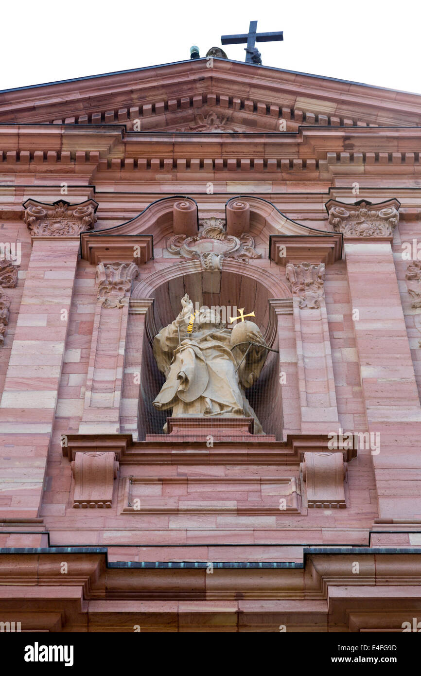 The exterior Facade of the Jesuit Cathedral in Heidelberg, Germany Stock Photo
