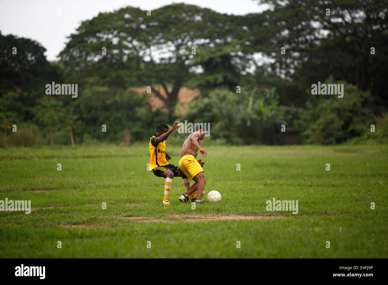 African soccer team during a football training Stock Photo