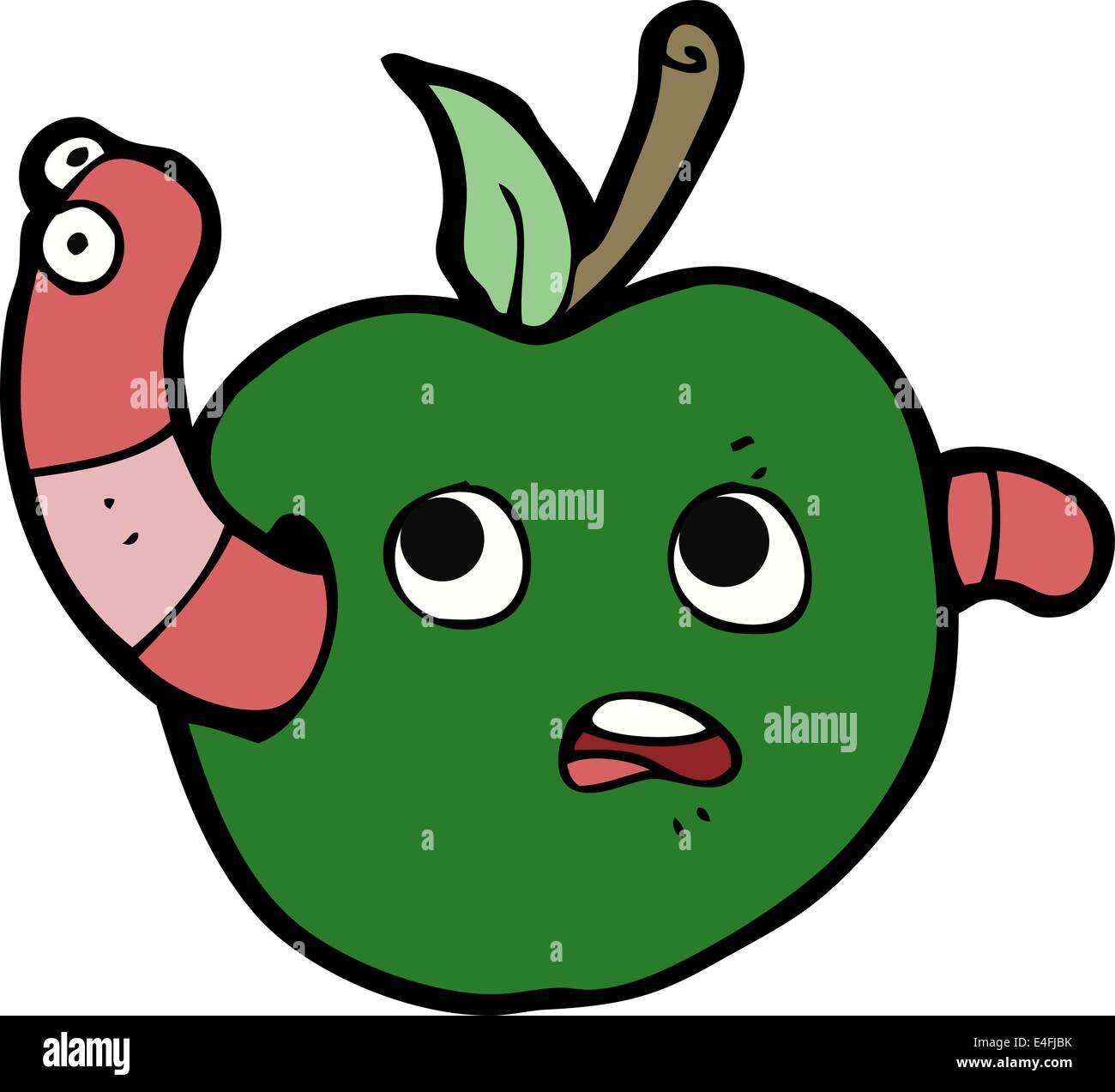 cartoon worm in apple Stock Vector Image & Art - Alamy