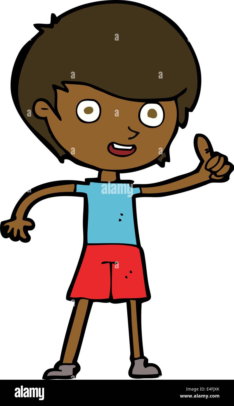cartoon boy giving thumbs up symbol Stock Vector Image & Art - Alamy