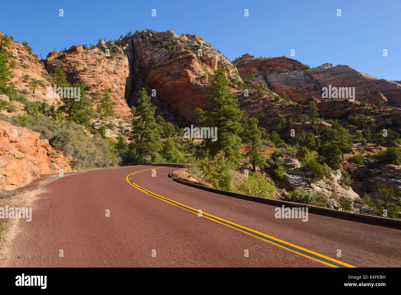 Zion - Mount Carmel Highway, Zion Plateau, Eastern section of Zion National Park, Utah, USA Stock Photo