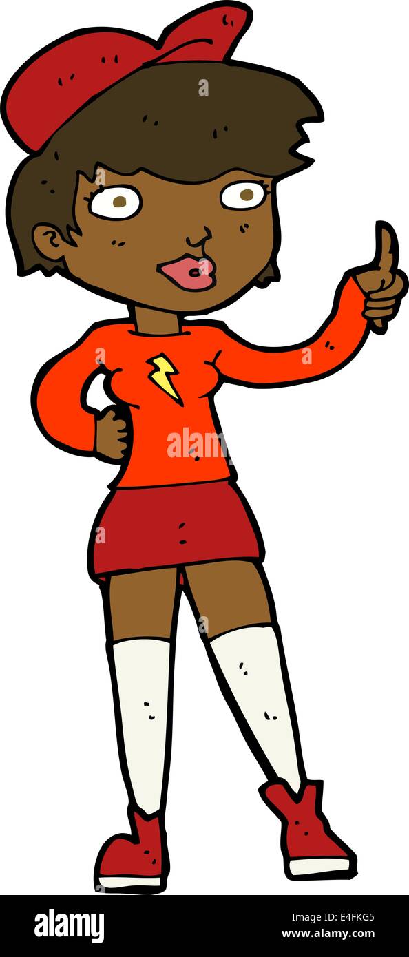 cartoon skater girl giving thumbs up symbol Stock Vector Image & Art ...