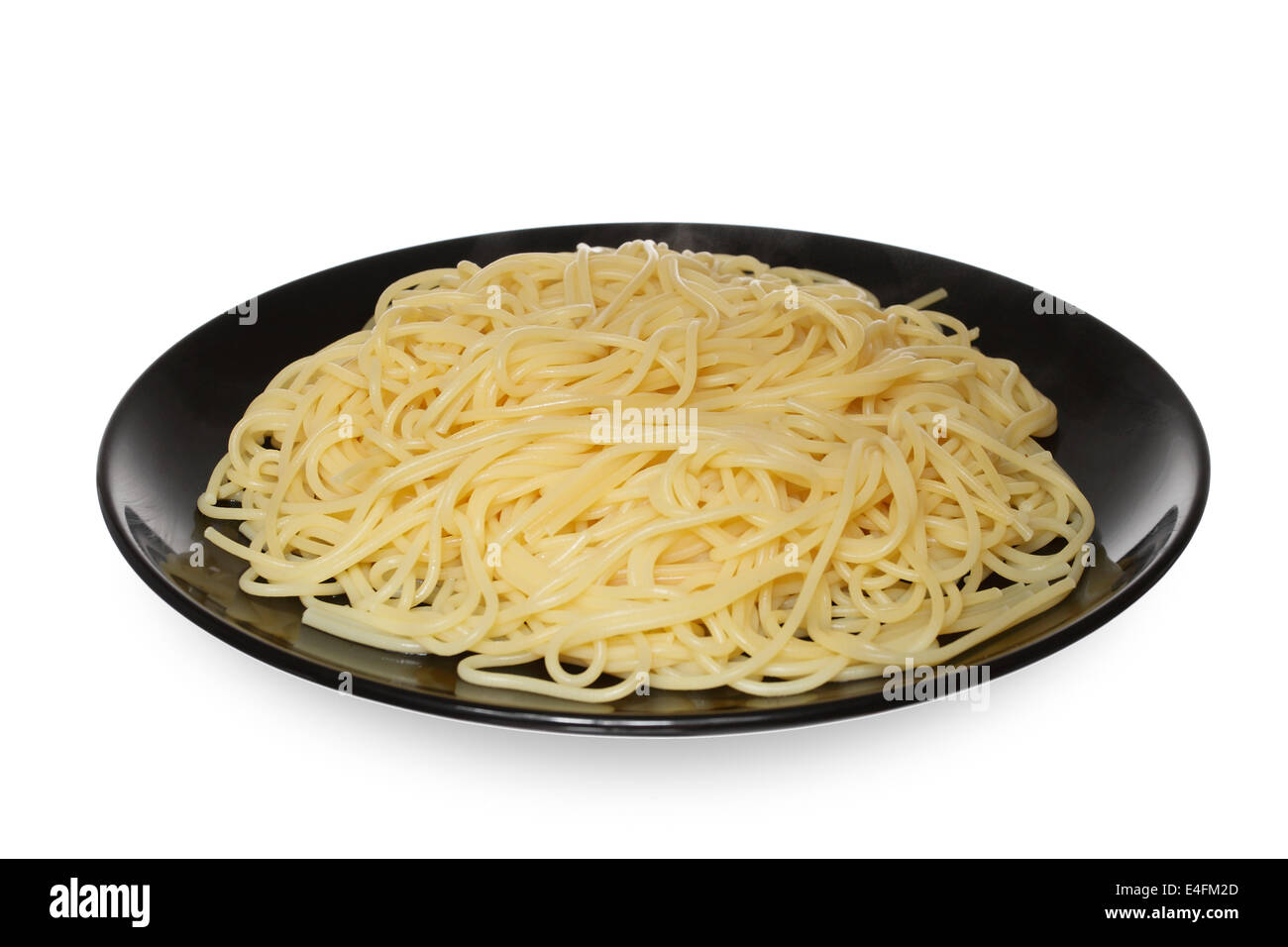 Spaghetti plate isolated on white background Stock Photo