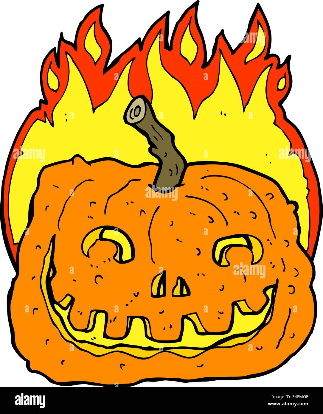 cartoon burning pumpkin Stock Vector Image & Art - Alamy