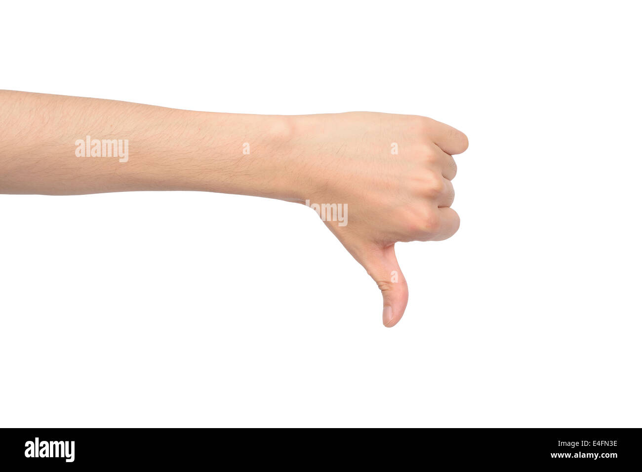 hand of thumb sign, isolated on white Stock Photo