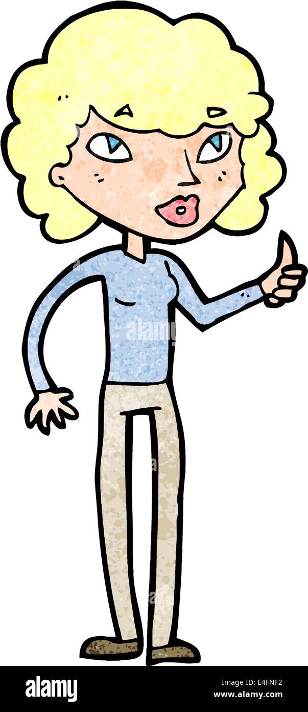 cartoon woman giving thumbs up symbol Stock Vector Image & Art - Alamy