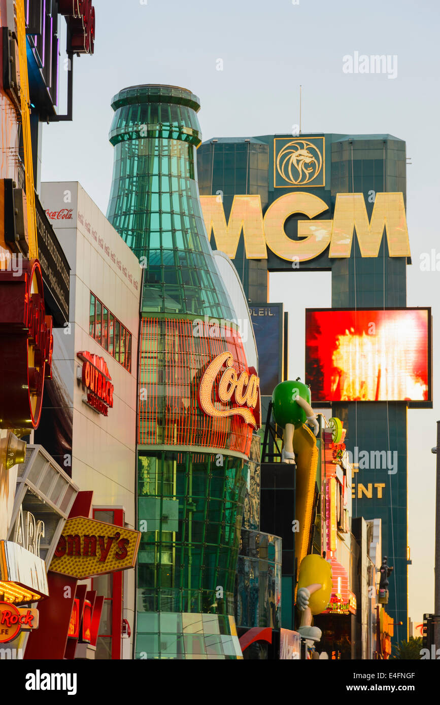 Advertising hordings, The Strip, Las Vegas, Nevada, USA Stock Photo