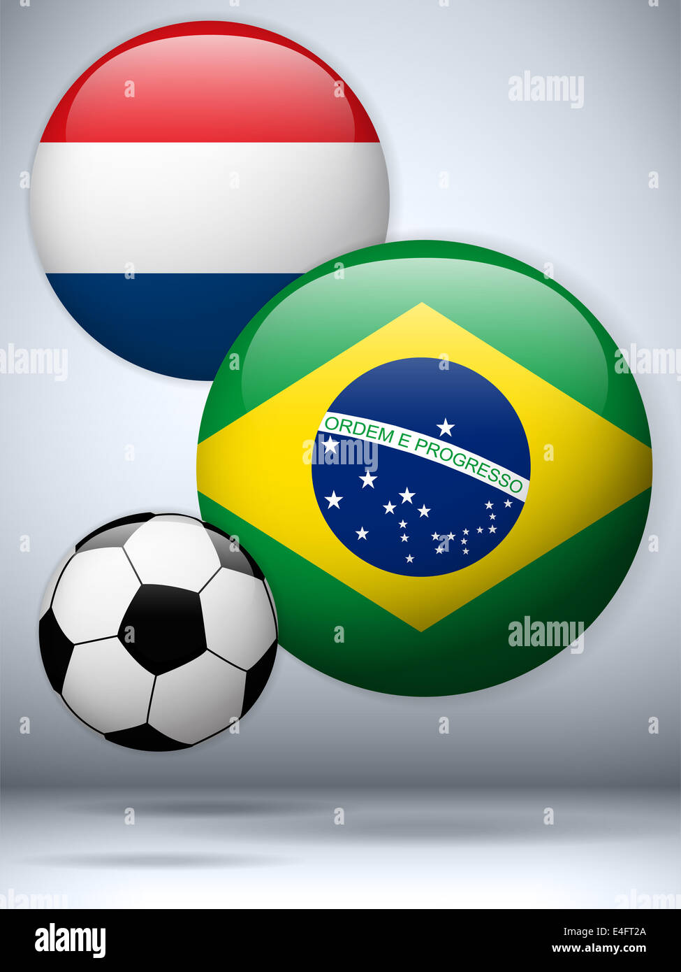 Vector Netherlands versus Brazil Flag Soccer Game Stock Photo Alamy