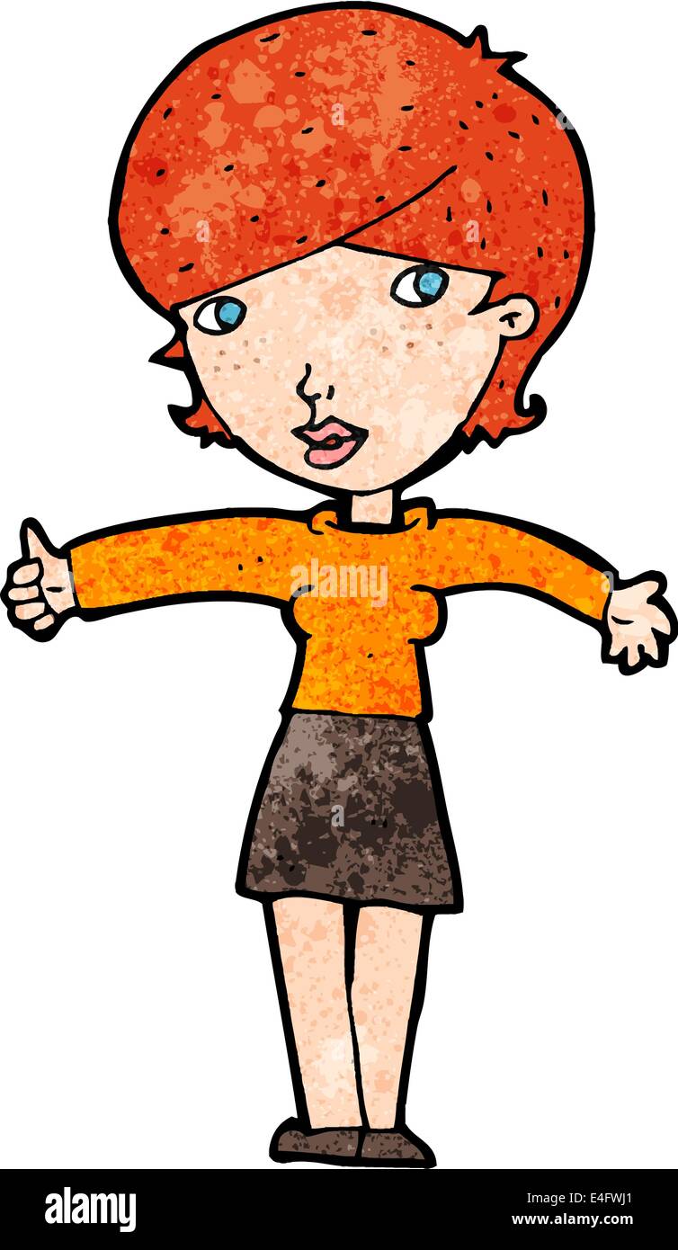 cartoon woman giving thumbs up symbol Stock Vector Image & Art - Alamy