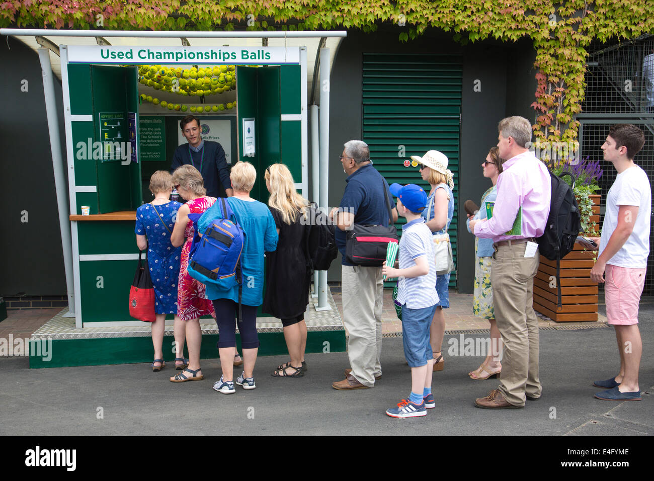 Spectators purchasing Used Championship Balls at Wimbledon Tennis