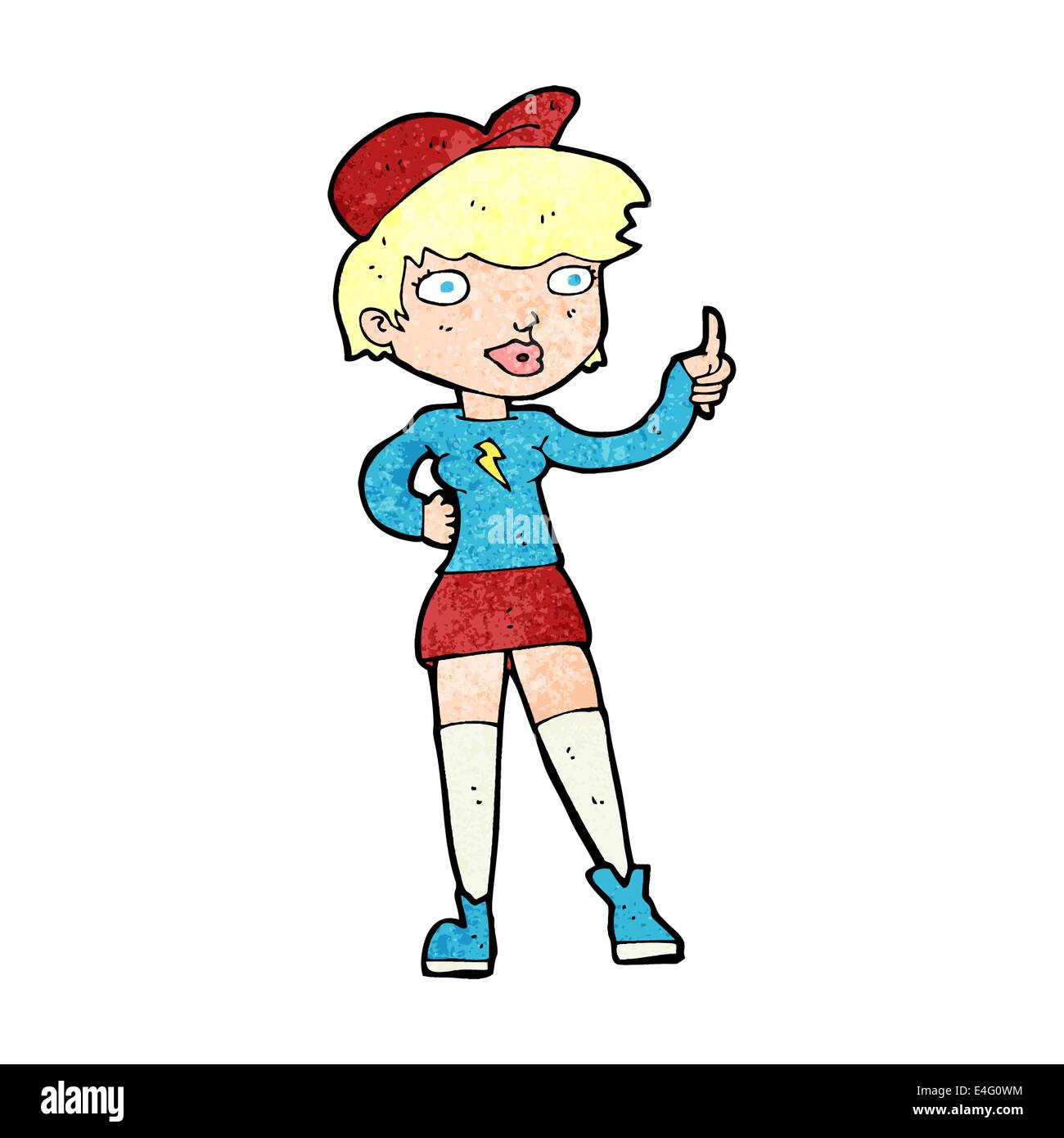 cartoon skater girl giving thumbs up symbol Stock Vector Image & Art ...