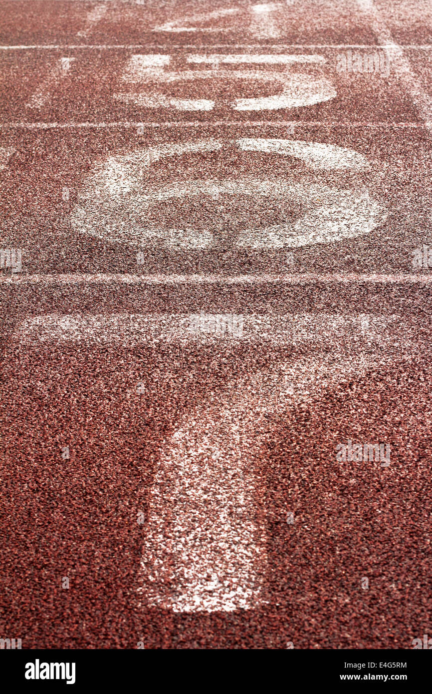 number on a running track Stock Photo - Alamy
